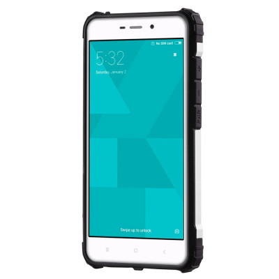Ανθεκτική Θήκη Hybrid Armor Tough Rugged Xiaomi Redmi 4A-Silver-OEM-(12572)