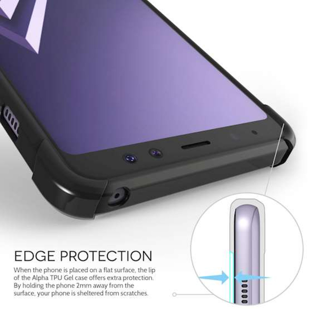 Caseflex Θήκη Σιλικόνης Samsung A8 Plus 2018 -  Black & Screen Protector (SA-EA10-Z467)