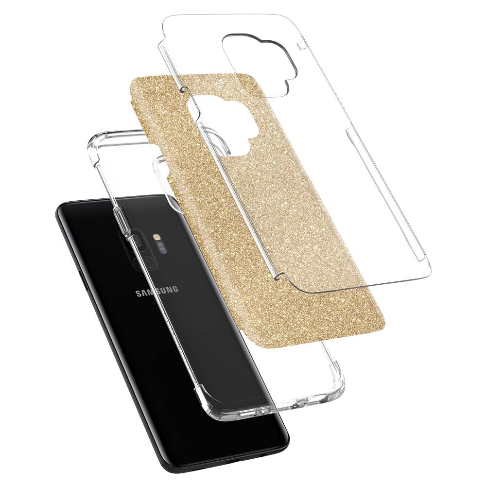 Spigen Θήκη Slim Armor Crystal Glitter Samsung Galaxy S9 - Gold Quartz (592CS22885)