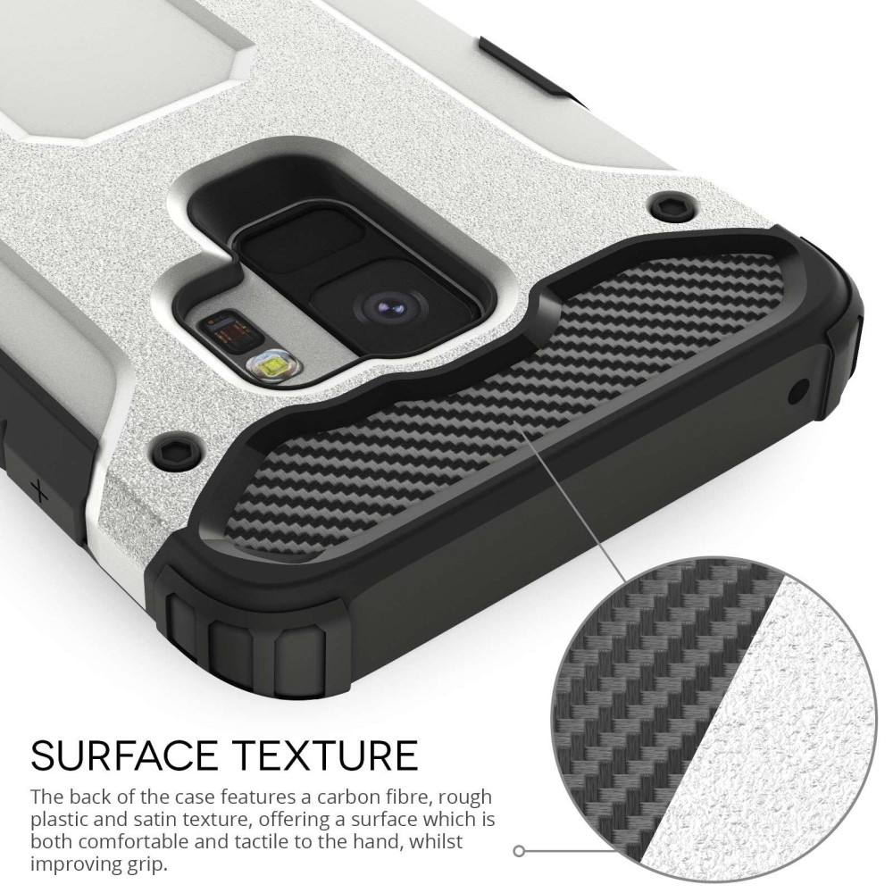 Caseflex Ανθεκτική Θήκη Armoured Shockproof Carbon Samsung Galaxy S9 - Gun Grey (SA-EA10-Z705)