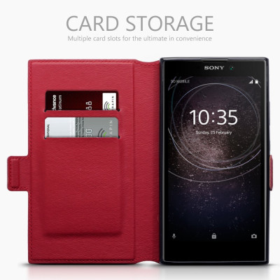 Terrapin Low Profile Δερμάτινη Θήκη - Πορτοφόλι Sony Xperia L2  - Red (117-005-602)