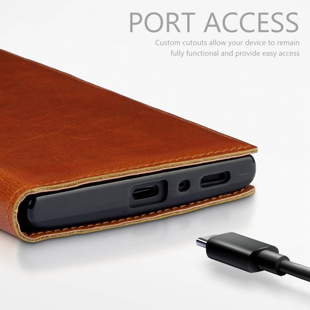 Terrapin Low Profile Δερμάτινη Θήκη - Πορτοφόλι Sony Xperia L2  - Cognac (117-005-600)