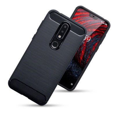 Terrapin Θήκη Σιλικόνης Carbon Fibre Nokia 6.1 Plus - Black (118-001-279)