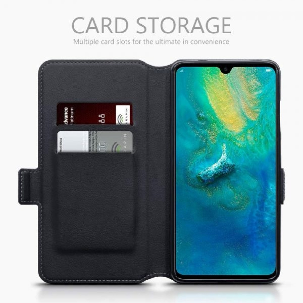 Terrapin Low Profile Δερμάτινη Θήκη - Πορτοφόλι Huawei Mate 20 - Black (117-083-204)