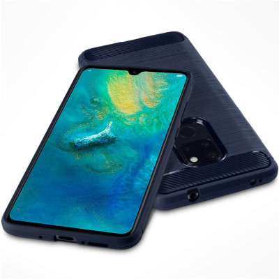 Terrapin Θήκη Σιλικόνης Carbon Fibre Huawei Mate 20 - Blue (118-083-195)
