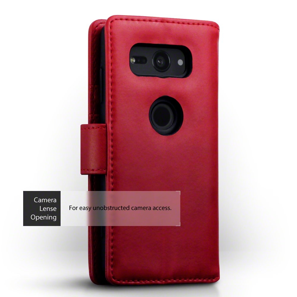 Terrapin Δερμάτινη Θήκη Πορτοφόλι Sony Xperia XZ2 Compact - Red (117-005-623)