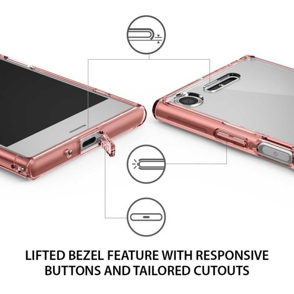 Ringke Fusion Θήκη με TPU Bumper Sony Xperia XZ1 Compact - Rose Gold (27184)