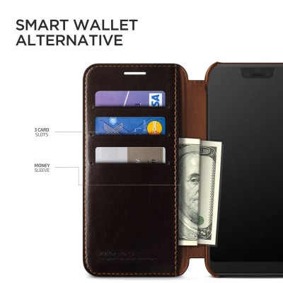 VRS Design Dandy Layered Θήκη - Πορτοφόλι Google Pixel 3 XL - Dark Brown (VRS-PX3XL-LDD-CBR)