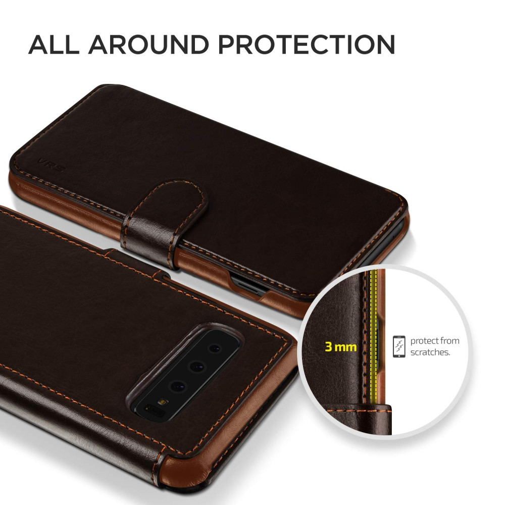VRS Design Dandy Layered Θήκη - Πορτοφόλι Samsung Galaxy S10 - Dark Brown(VRS-GS10-LDD-CBR)