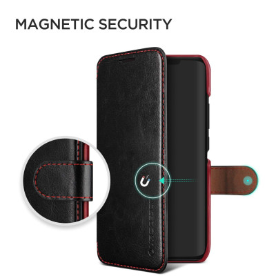 VRS Design Dandy Layered Θήκη - Πορτοφόλι Huawei Mate 20 Pro - Black (8809582396325)