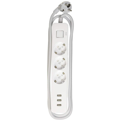 Xiaomi Mi Power Strip - Πολύπριζο 3 Θέσεων & 3 Θύρες USB - White (18082/00002865)