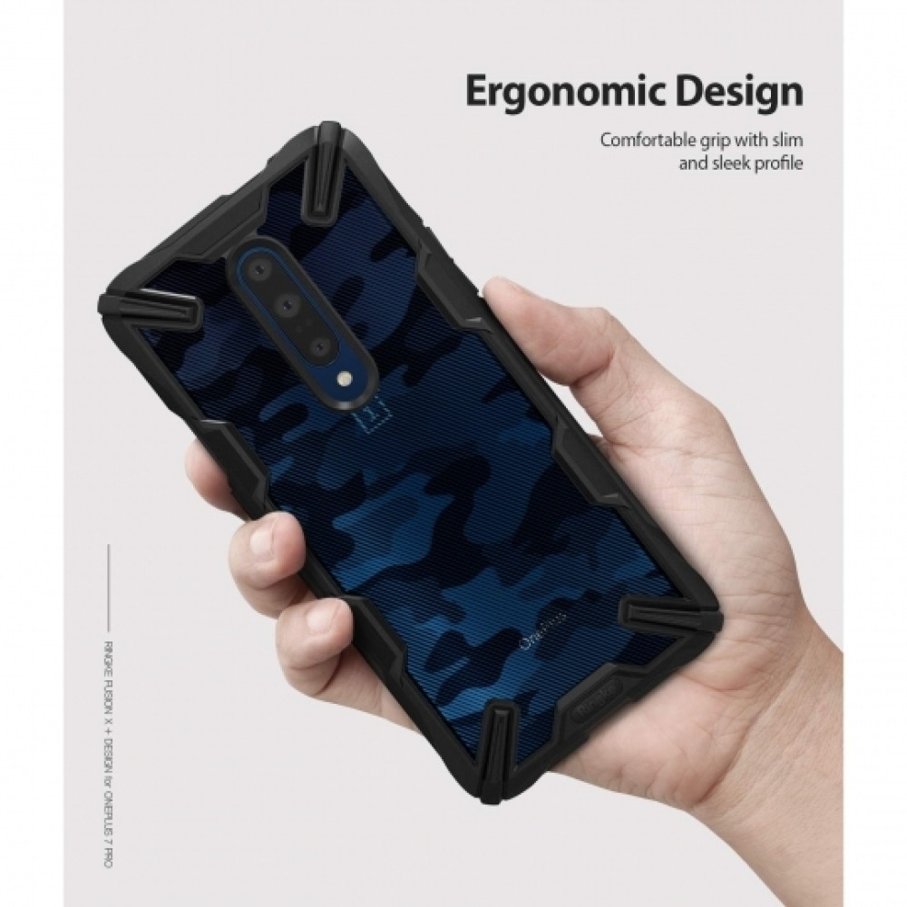 Ringke Fusion-X Θήκη OnePlus 7 Pro - Camo Black (49065)