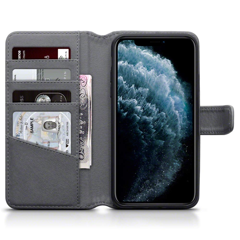 Terrapin Δερμάτινη Θήκη - Πορτοφόλι iPhone 11 Pro Max - Grey (117-131-004)