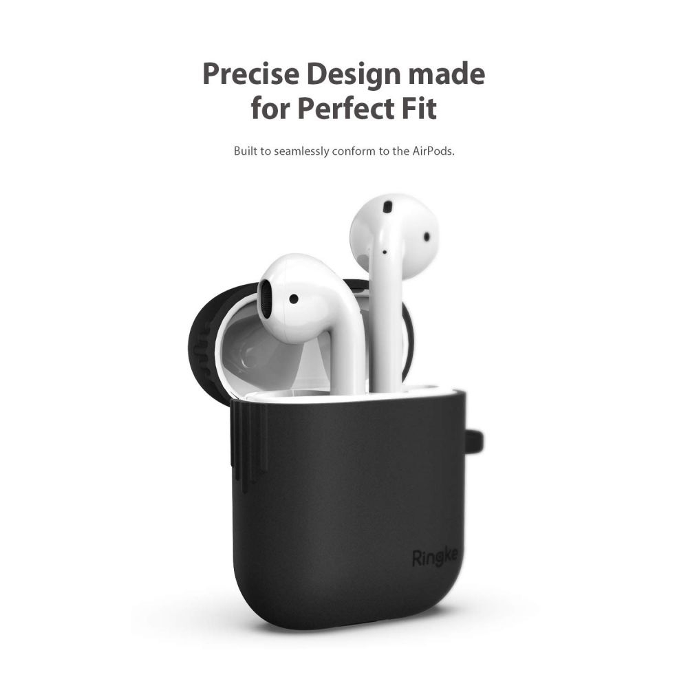 Ringke Θήκη Σιλικόνης Apple Airpods 2nd Gen / 1st Gen - Black (52107)