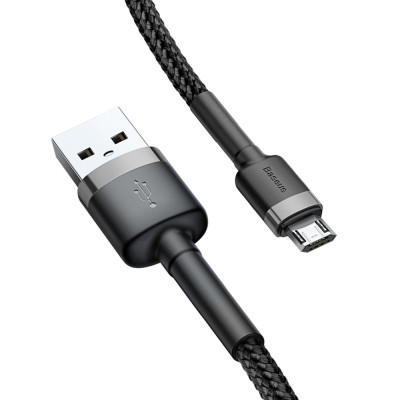 Baseus Καλώδιο Φόρτισης και Μεταφοράς Δεδομένων USB σε MicroUSB - 2.4A - 50cm - Black (CAMKLF-AG1)
