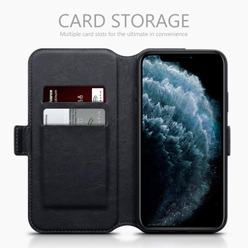 Terrapin Low Profile Δερμάτινη Θήκη - Πορτοφόλι iPhone 11 Pro Max - Black (117-131-001)