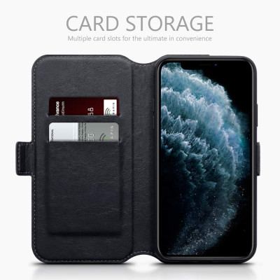 Terrapin Low Profile Δερμάτινη Θήκη - Πορτοφόλι iPhone 11 Pro Max - Black (117-131-001)