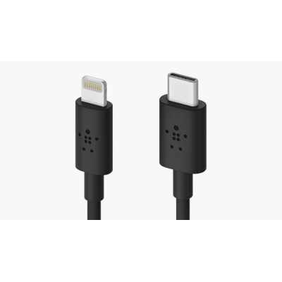 Belkin Καλώδιο Φόρτισης και Μεταφοράς Δεδομένων Lightning σε Type - C - 18W - 1.2m - Black (F8J239bt04-BLK)