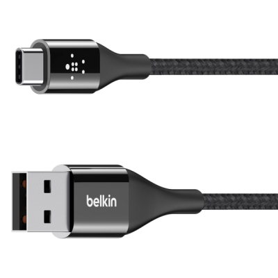 Belkin DuraTek - Καλώδιο Φόρτισης και Μεταφοράς Δεδομένων Type-C σε USB-A - 2.4A - 120cm - 5 Έτη Εγγύηση - Black (F2CU059bt04-BLK)