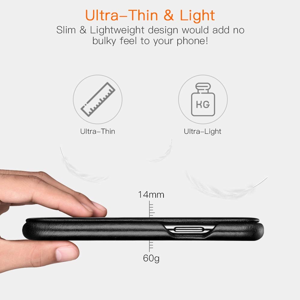 iCarer Vintage Series Side-Open Δερμάτινη Θήκη iPhone 11 - Black (RIX1108-BK)