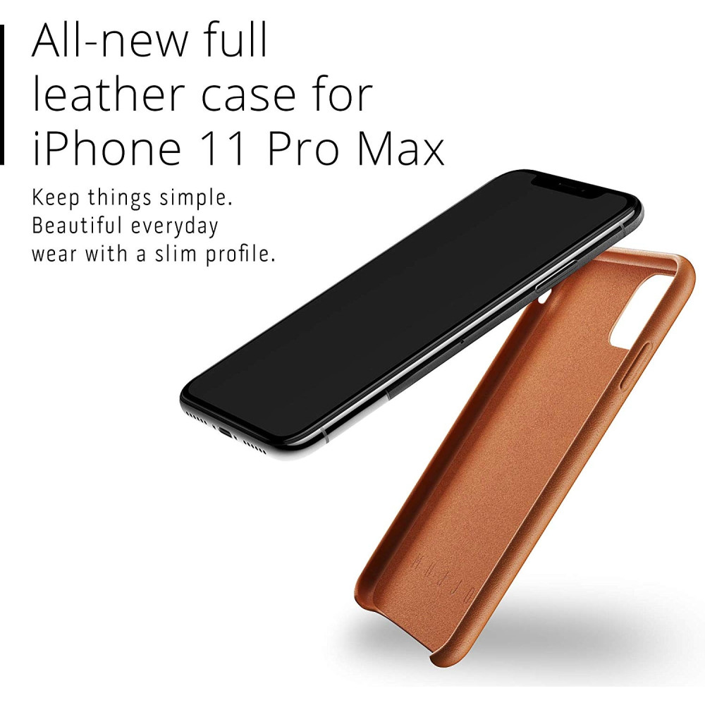 MUJJO Full Leather Case - Δερμάτινη Θήκη iPhone 11 Pro Max - Tan (MUJJO-CL-003-TN)