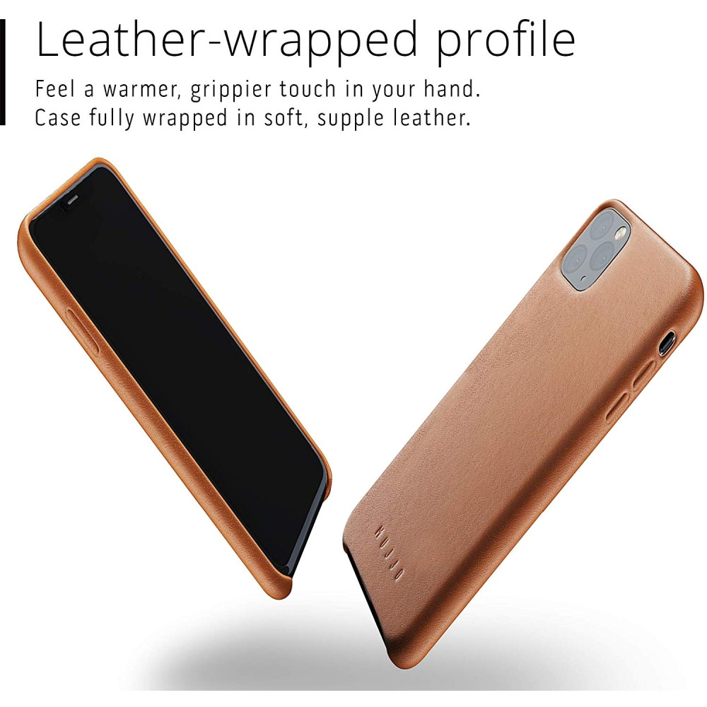 MUJJO Full Leather Case - Δερμάτινη Θήκη iPhone 11 Pro Max - Tan (MUJJO-CL-003-TN)