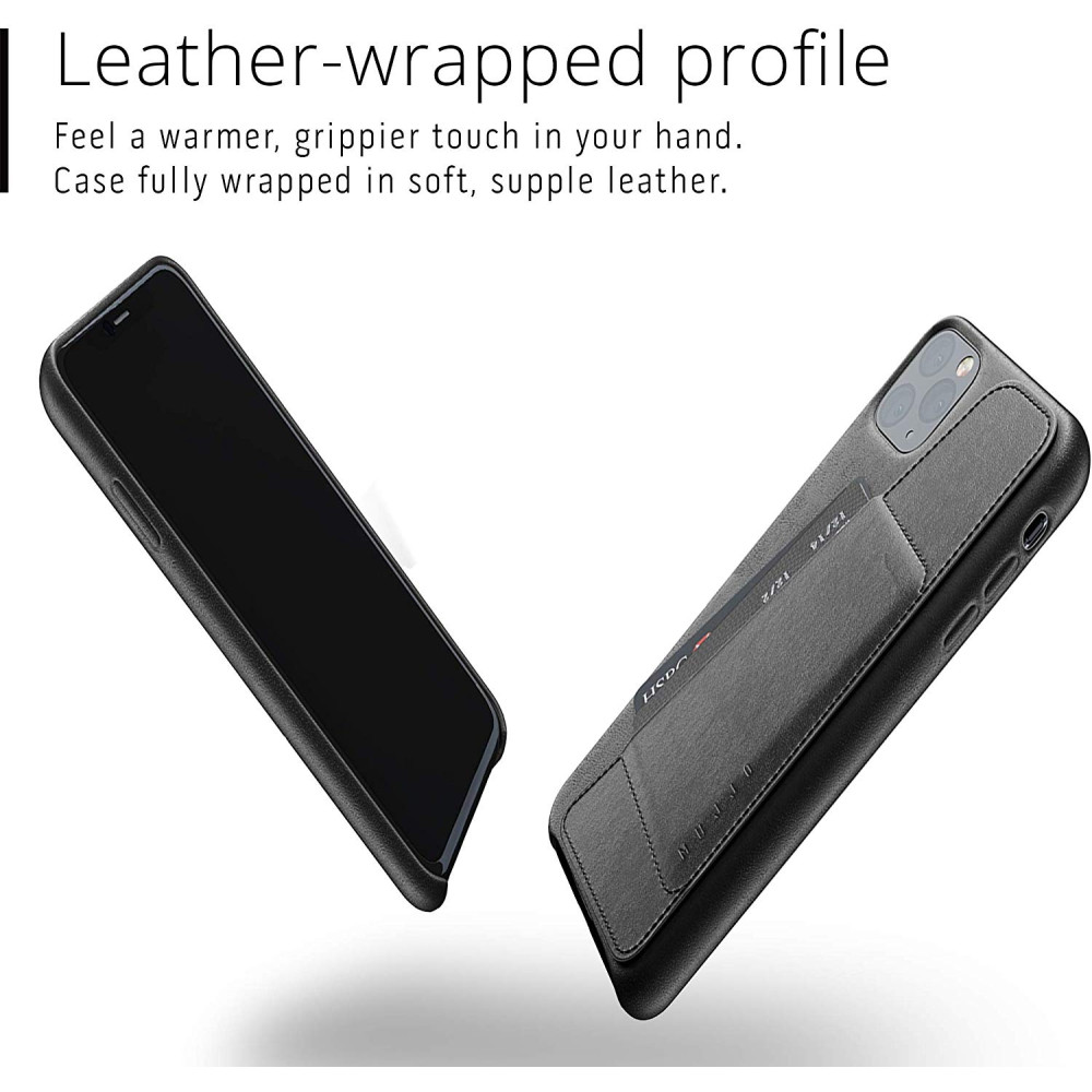 MUJJO Full Leather Wallet Case - Δερμάτινη Θήκη-Πορτοφόλι iPhone 11 Pro Max - Black (MUJJO-CL-004-BK)