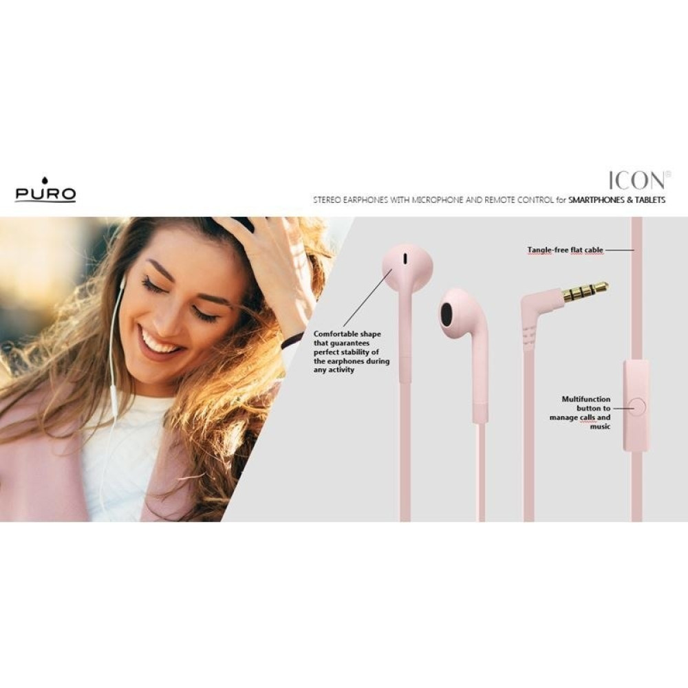Puro Icon Earphones Handsfree Ακουστικά - Black (IPHF27ICON-BLK)