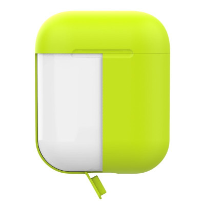 Puro ICON Θήκη Σιλικόνης για Airpods 2nd Gen / 1st Gen - Fluo Yellow + Green Cap (APCASE2FLUOYEL)