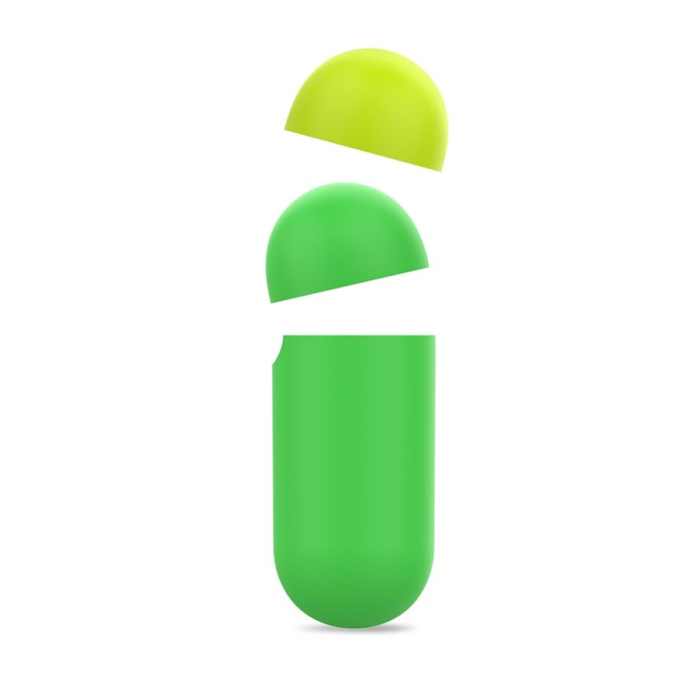 Puro ICON Θήκη Σιλικόνης για Airpods 2nd Gen / 1st Gen - Fluo Green + Yellow Cap (APCASE2FLUOGRN)