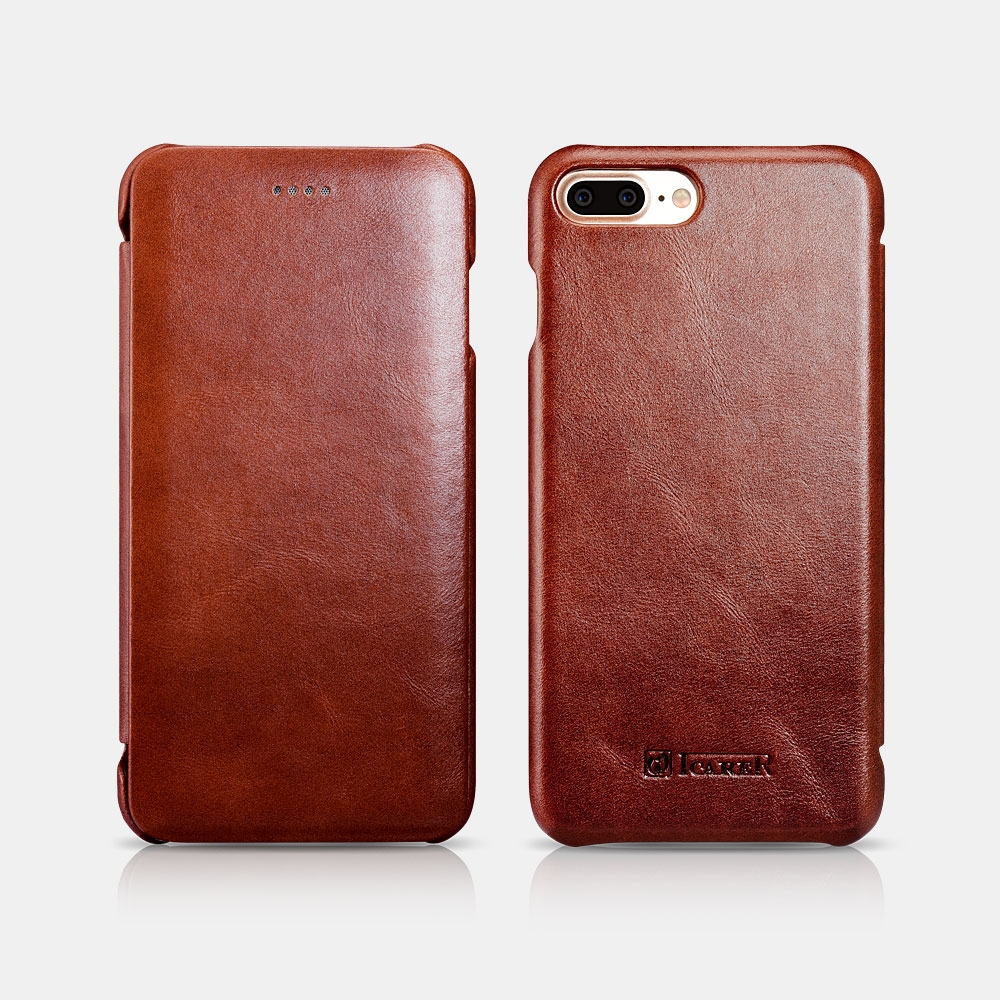 iCarer Vintage Series Curved Edge - Δερμάτινη Θήκη iPhone 7 Plus / 8 Plus - Brown (RIP7001-BN)
