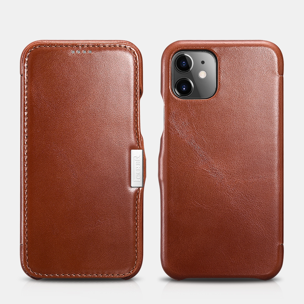 iCarer Vintage Series Side-Open Δερμάτινη Θήκη iPhone 11 - Brown (RIX1108-BN)