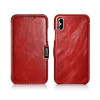iCarer Vintage Series Side-Open Δερμάτινη Θήκη iPhone XS Max - Red (RI904-RD)