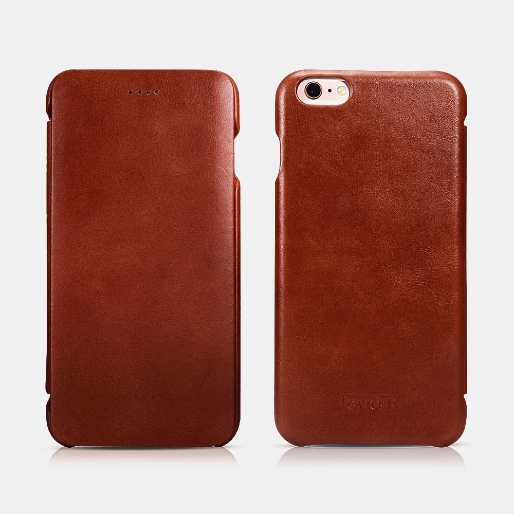 iCarer Vintage Series Curved Edge - Δερμάτινη Θήκη iPhone 6 Plus / 6S Plus - Brown (RIP6015-BN)