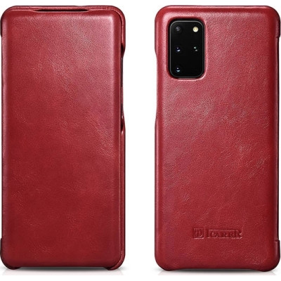 iCarer Vintage Series Curved Edge - Δερμάτινη Θήκη Samsung Galaxy S20 Plus - Red (RS992007-RD)