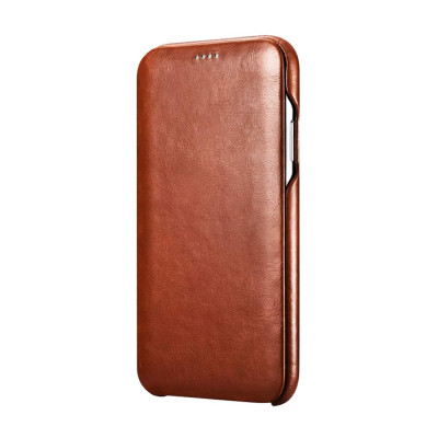 iCarer Vintage Series Curved Edge Folio - Δερμάτινη Θήκη iPhone XS Max - Brown (RI902-BN)