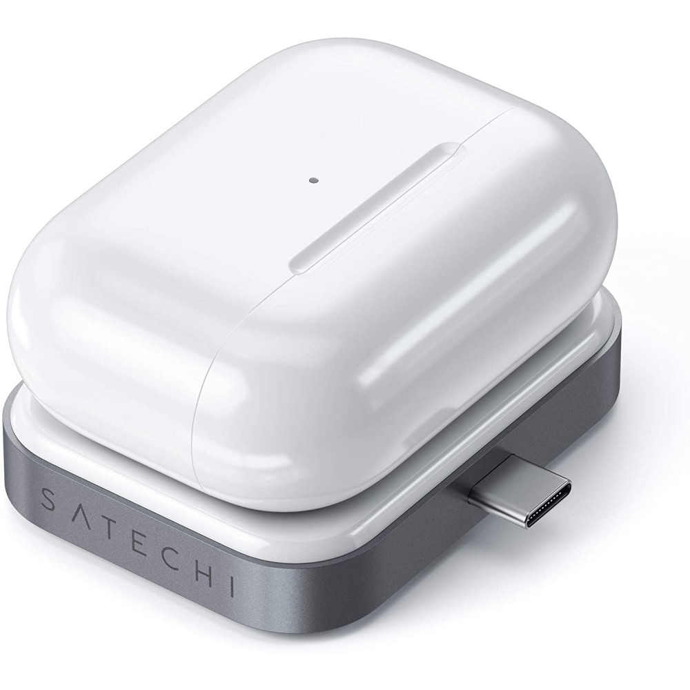 Satechi Ασύρματη Βάση Φόρτισης Type-C για AirPods 3rd / 2nd / 1st Gen & AirPods Pro 2nd / 1st Gen - Space Grey (ST-TCWCDM)