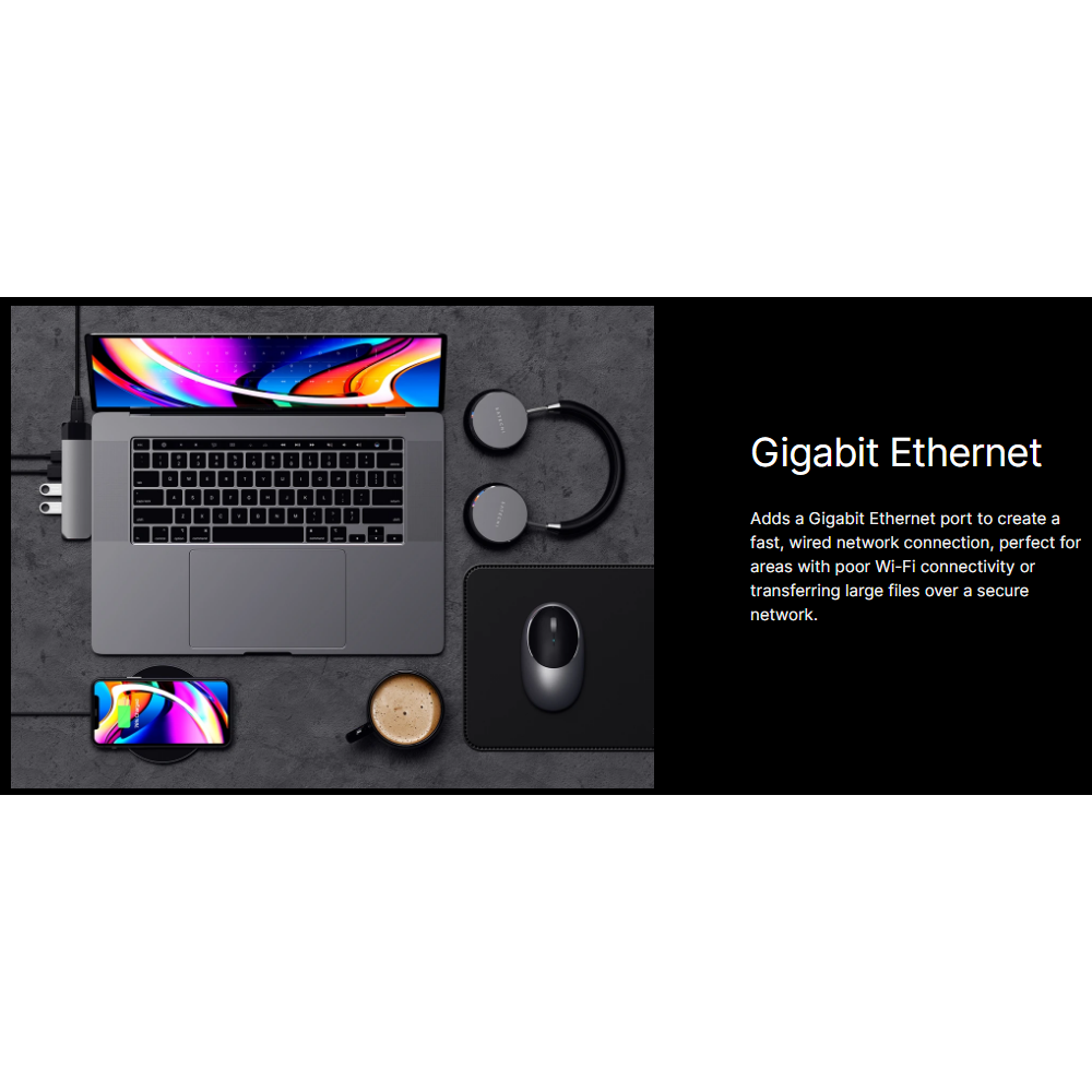 Satechi Type-C Pro Hub Αντάπτορας - Με 1x Type-C / 2x USB-A / 1x 4K HDMI / 1x Ethernet / 1x microSD - Space Grey (ST-TCPHEM)