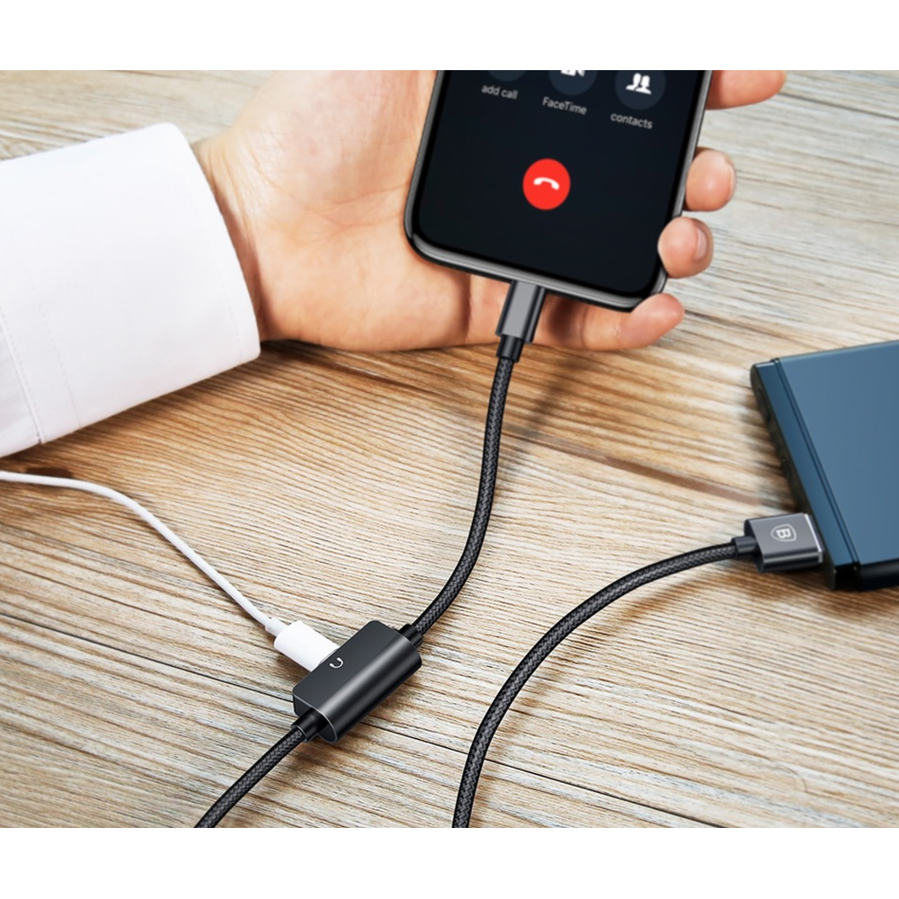 Baseus Καλώδιο Ήχου, Φόρτισης & Μεταφοράς Δεδομένων USB σε Lightning - 2A - 100cm - Black - 2 Έτη Εγγύηση (CALYU-01)