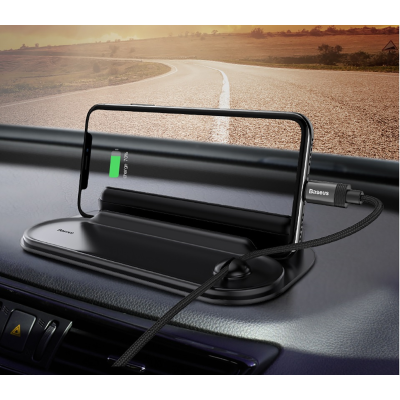 Baseus Silicone Card Bracket With Parking Number Horizon - Βάση Στήριξης Κινητών για Ταμπλό Αυτοκινήτου με Αυτοκόλλητα για Αριθμό Τηλεφώνου - Black (ACNUM-PM01)