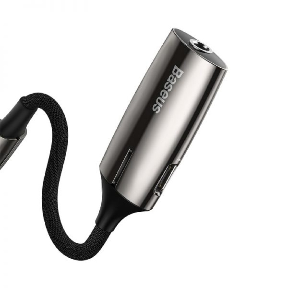 Baseus Audio Converter - 2 σε 1 Αντάπτορας Type-C (male) σε Type-C (female) & Υποδοχή Ακουστικών Jack 3,5 mm - Grey (CATL60S-0A)
