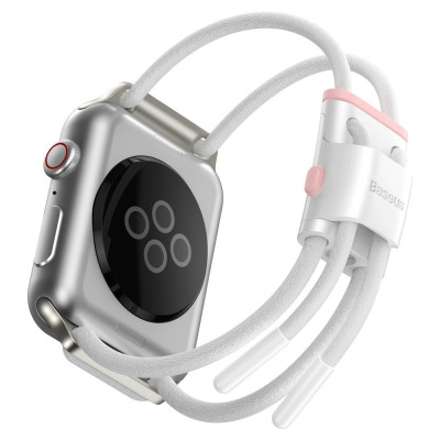Baseus Let's Go Rope Λουράκι Κορδόνι Apple Watch Ultra/SE/11/10/9/8/7/6/5/4 (49/46/45/44mm) - White (LBAPWA4-B24)