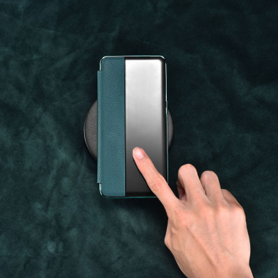 iCarer Grained Series Δερμάτινη Smart Flip Θήκη Huawei P40 Pro - Black (XHP40004-BK)