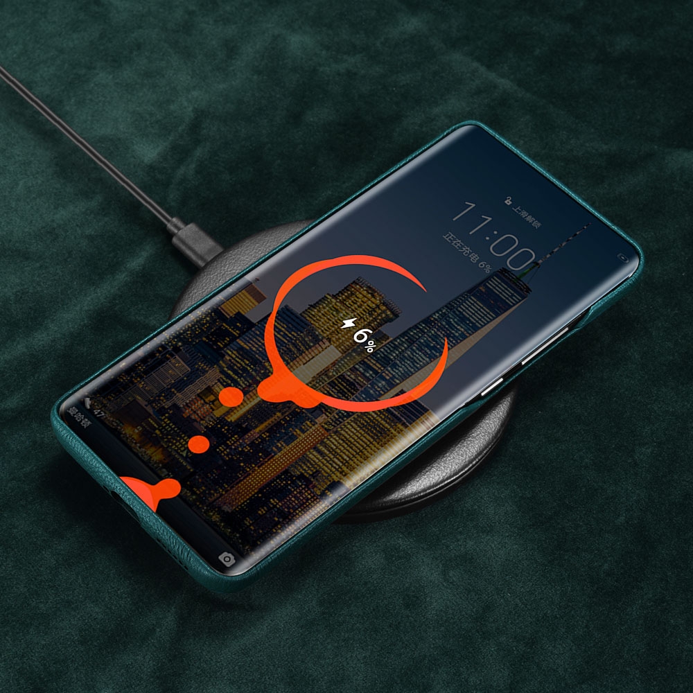 iCarer Grained Series Δερμάτινη Σκληρή Θήκη Huawei P40 Pro - Green (XHP40006-GN)