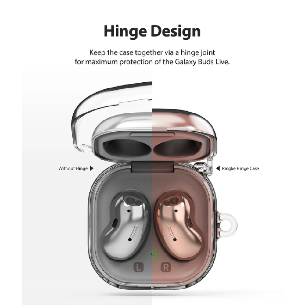 Ringke Hinge Σκληρή Θήκη Samsung Galaxy Buds 2 / 2 Pro / Live / Pro - Clear (8809716078448)