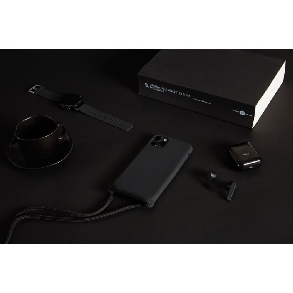 Puro ICON Cross Body Θήκη Σιλικόνης με Λουράκι Λαιμού Apple iPhone 11 - Black (IPCX6119ICONCB-BLK)