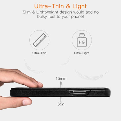 iCarer Vintage Series Curved Edge - Δερμάτινη Θήκη Apple iPhone 12 mini - Black (RIX1203-BK)