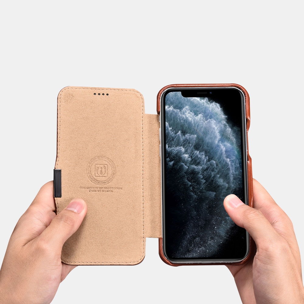 iCarer Vintage Series Side-Open Δερμάτινη Θήκη Apple iPhone 12 mini - Brown (RIX1209-BN)