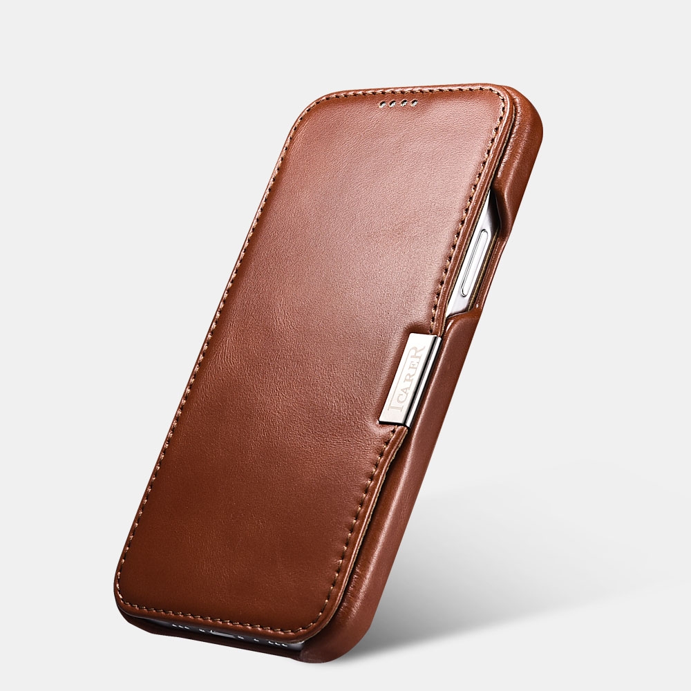 iCarer Vintage Series Side-Open Δερμάτινη Θήκη Apple iPhone 12 Pro Max - Brown (RIX1211-BN)