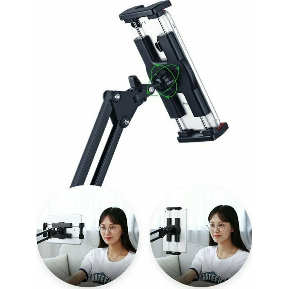 Ugreen Universal 360° Ρυθμιζόμενη Βάση με Βραχίονα για Κινητό / Tablet 4"- 12.9" - Black (50394)